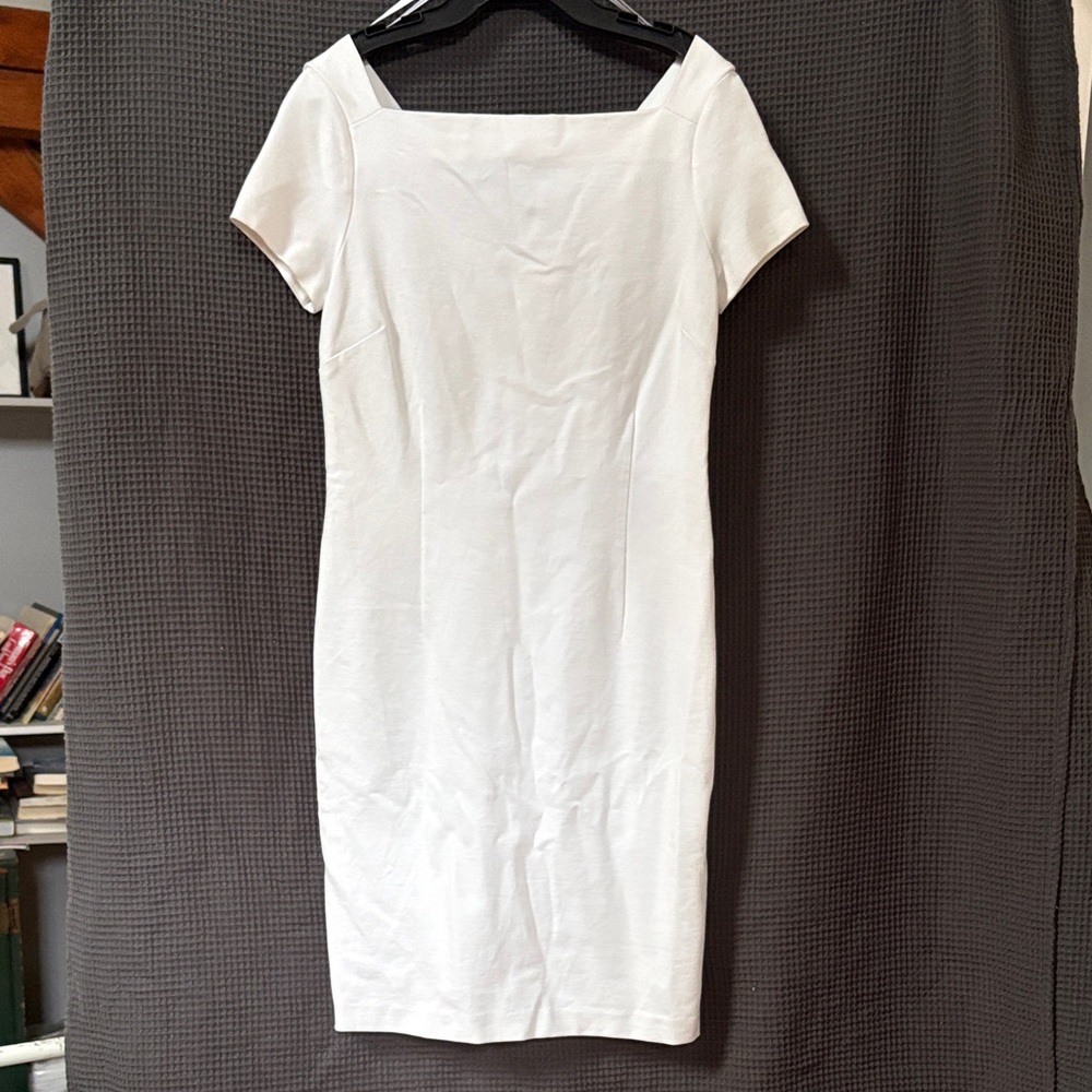 Banana Republic Classic White Square-Neck Sheath Dress NWT